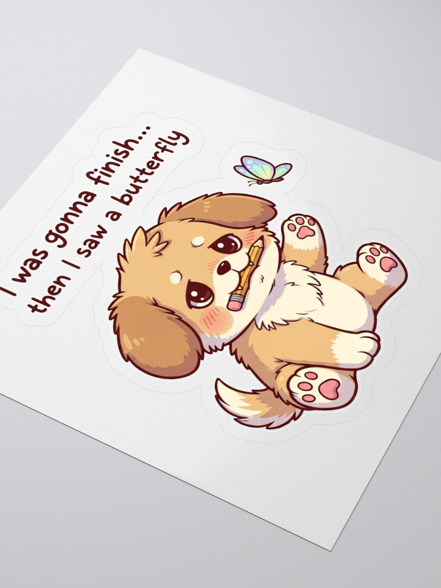 Puppy Procrastisketcher Kiss Cut Sticker product image (3)