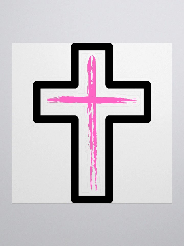 Pink Cross With Boarder Sticker product image (2)