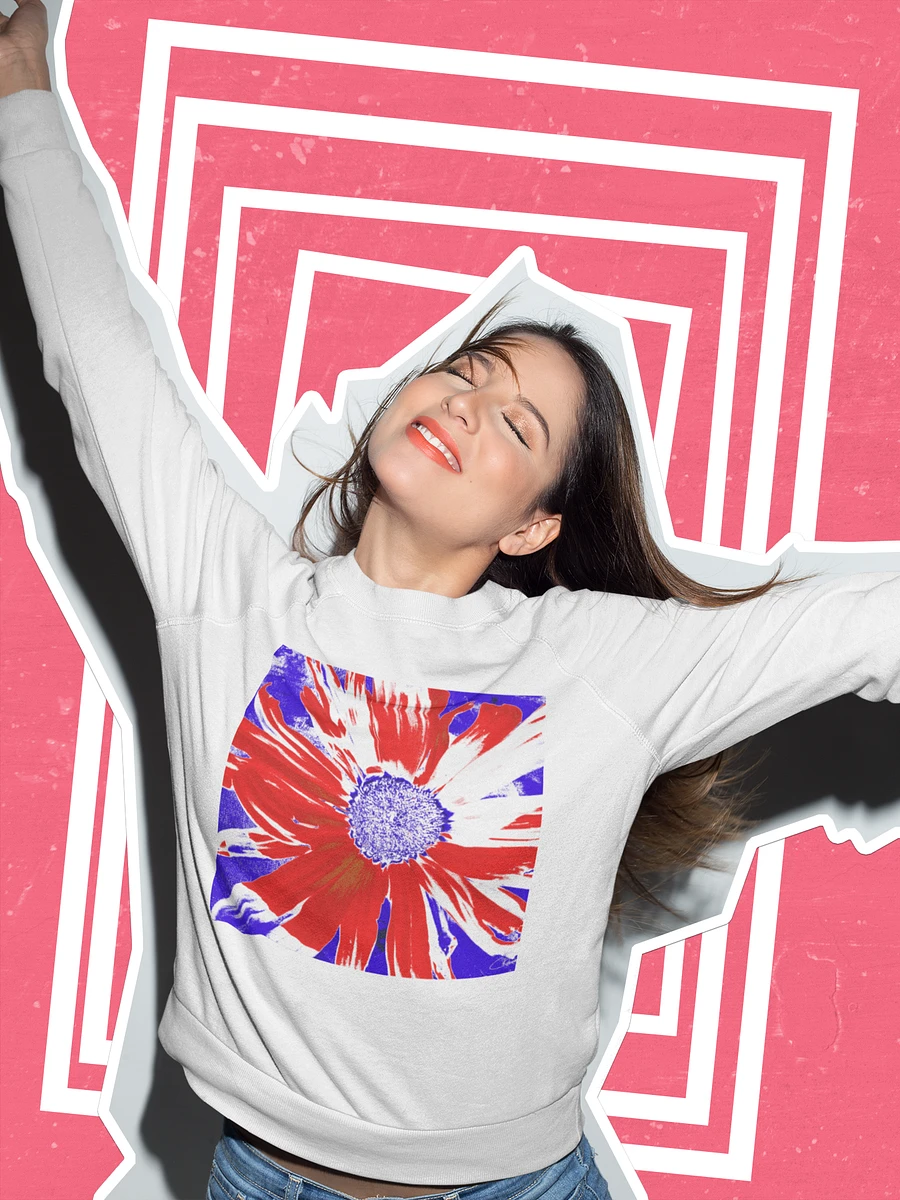 Navy, Red and White Daisy on Navy Abstract Background Unisex Sweatshirt product image (5)