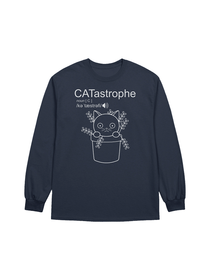 CATastrophe (Cat in Plant Pot) - Unisex Adult Long Sleeve T-shirt product image (1)