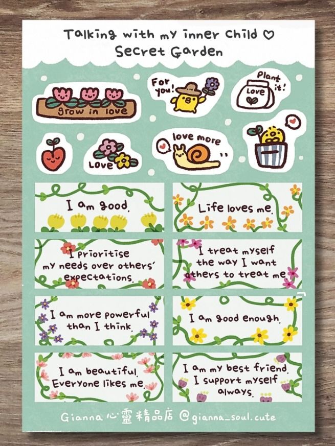 Talk with your inner child · Garden | Positivity Sticker Sheet product image (1)
