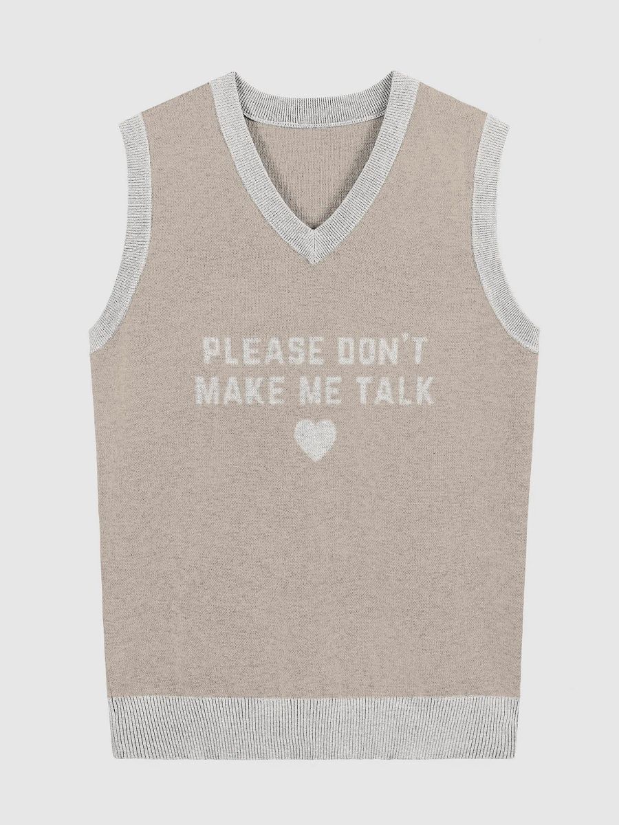 PLEASE DON'T MAKE ME TALK (duotone taupe) knitwear vest product image (3)