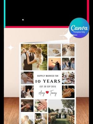 A photo collage anniversary card for your partner. Who's celebrating a milestone wedding anniversary? #weddinganniversary #photocardscollection #milestone #happymarriageannivarsary #lovestory #fyp