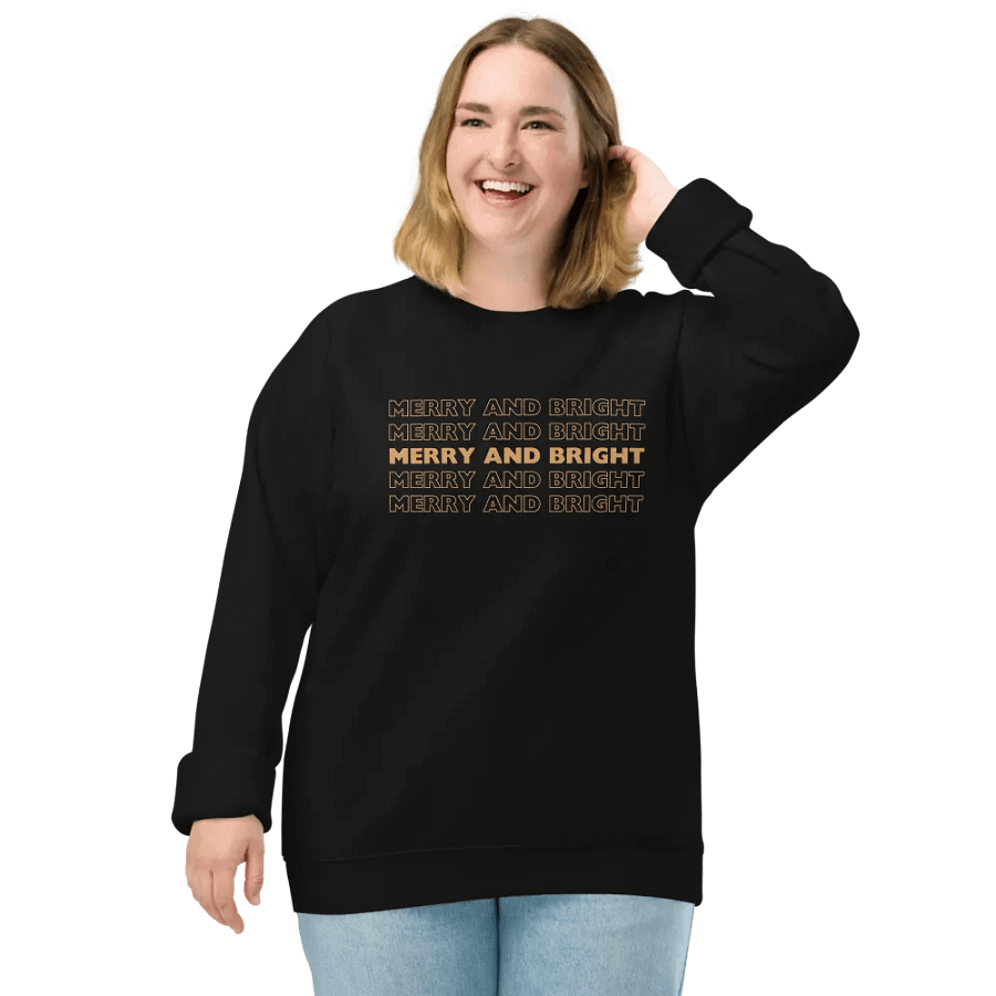 Golden Glitter Merry and Bright Sweatshirt product image (6)