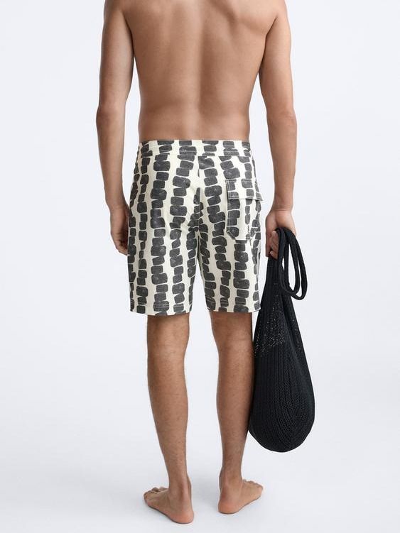 LONG ABSTRACT PRINT SWIMMING TRUNKS product image (8)