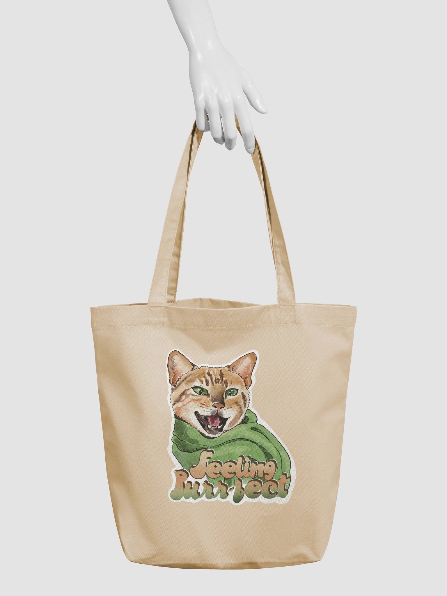 Feeling Purr-fect Cat with a scarf Tote Bag product image (3)