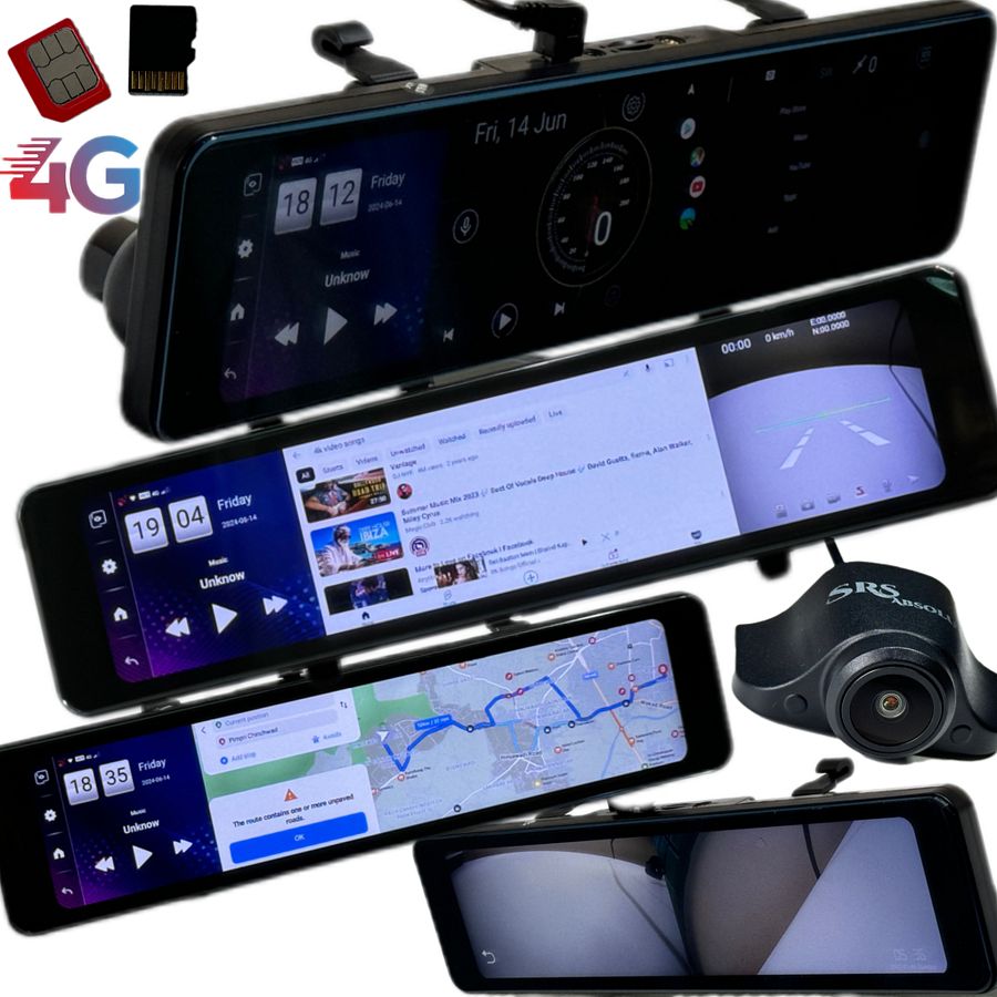 SRS ABSOLUTE 2K 4G Smart Dash Cam | Android | ADAS | 24x7 Remote Audio-Video Monitor | GPS Tracking | 256GB MicroSD support| PlayStore | Maps-Apps Support | Steering Control | Split Screen| Multi-Task product image (5)