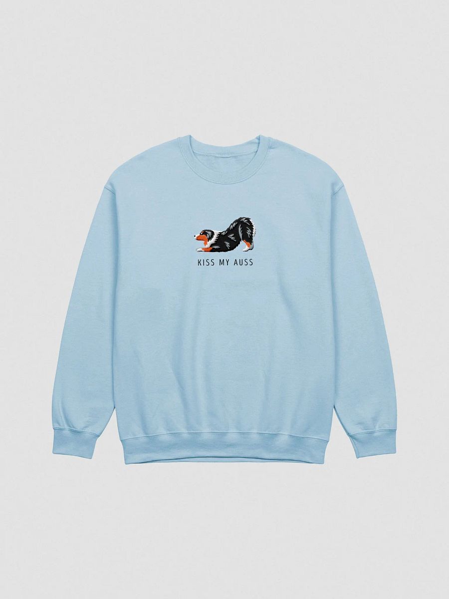 Kiss My Auss(2) Sweatshirt (Embroidered) of an Australian Shepherd(Tricolor) product image (4)