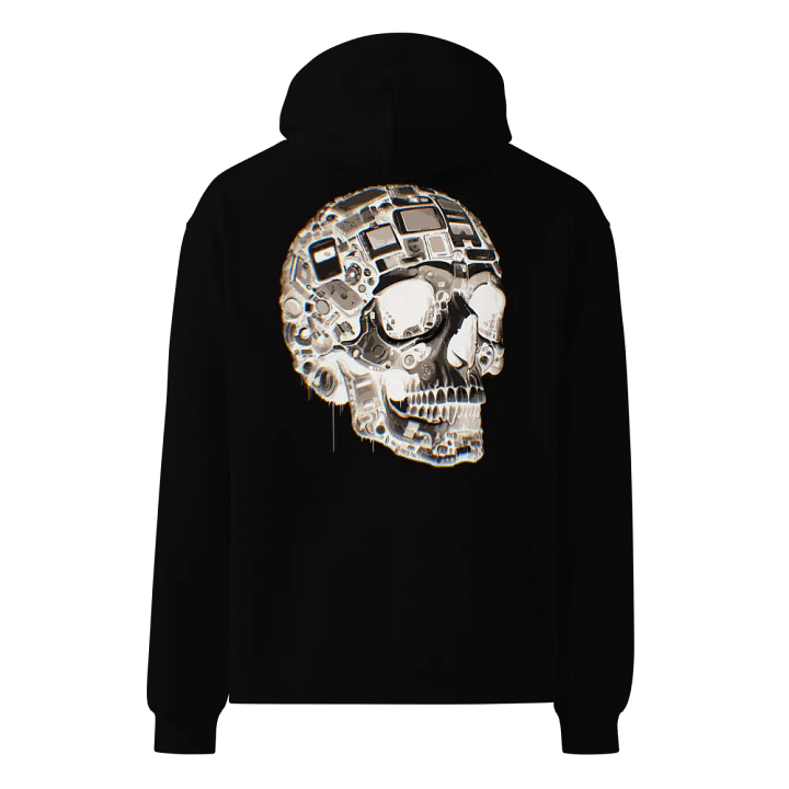 VACIO NEGATIVE Techno Skull Glitch Premium Relaxed Fit Hoodie product image (5)