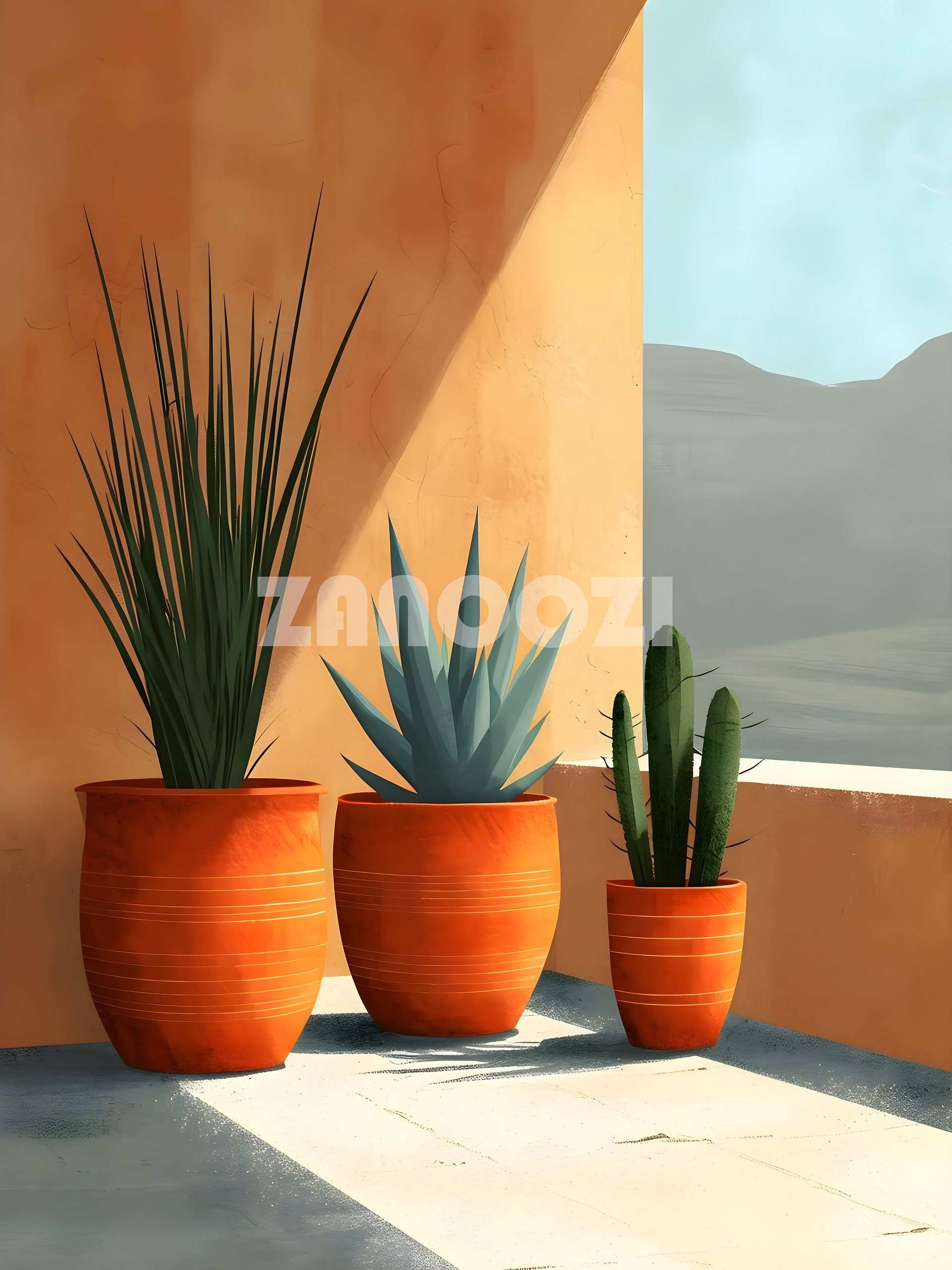 Rooted in Style: Earth-Toned Vase Print product image (1)