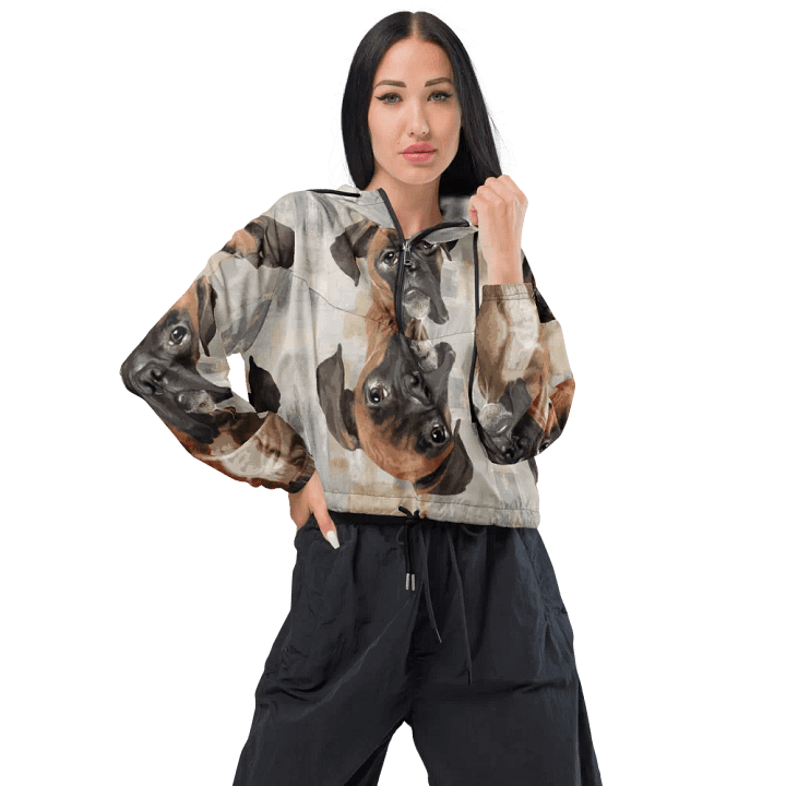 Boxer Face Patterned Women's Windbreaker product image (1)