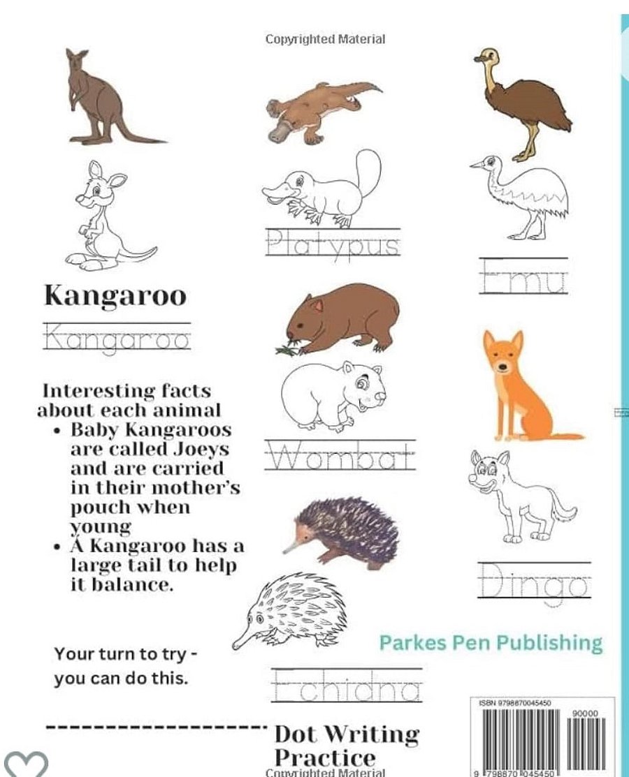Australian Animals Colouring book with Writing practice product image (3)