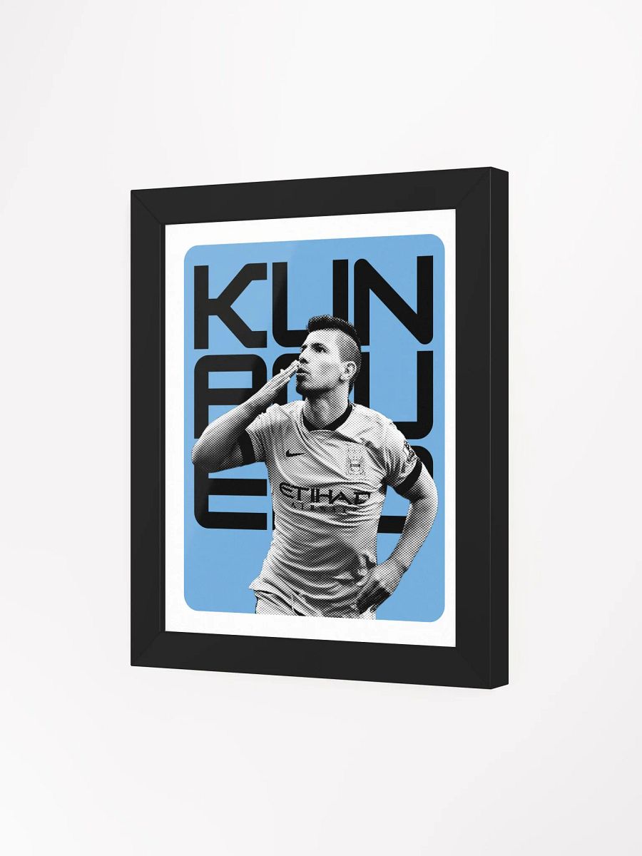 Sergio Agüero BW Manchester City Name Art Framed Print product image (3)