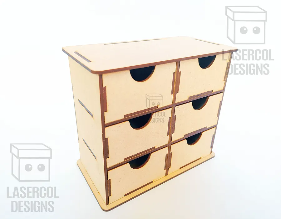6 Drawers Desk Organizer - Laser Cut Files product image (6)