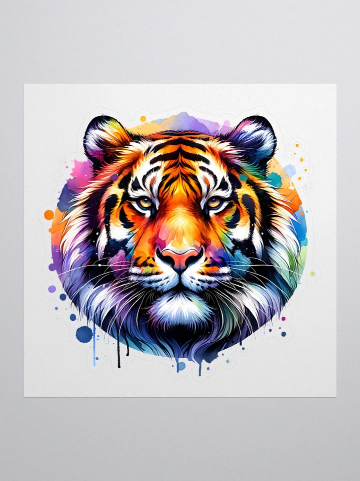 Watercolor Tiger Kiss Cut Sticker product image (1)