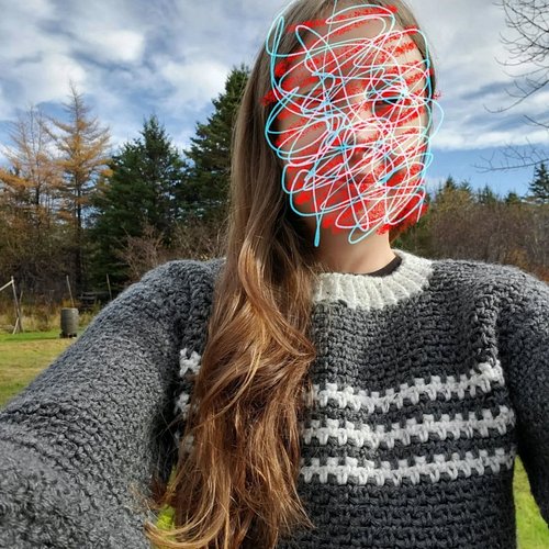 Second completed crochet sweater,  around 9,500 stitches..., this one was done in moss stitch!