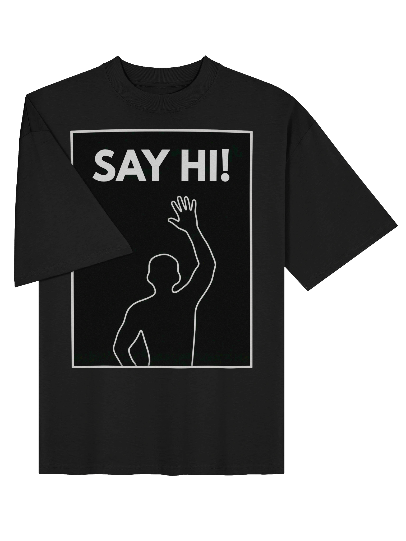 VIRAL Silhouette "Say Hi!" Greeting T-Shirt | Iconic Immersive Interactive Dance Workout Oversized Organic Cotton Unisex Tee product image (35)
