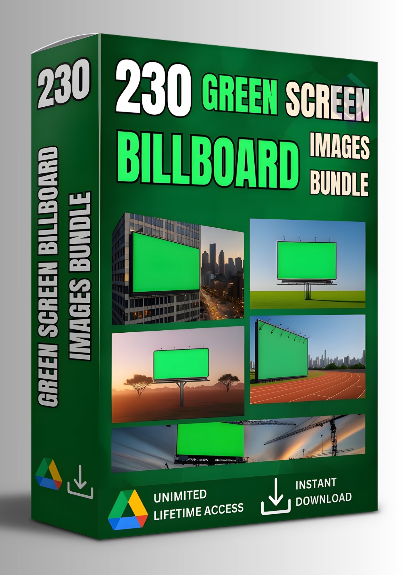 230 GREEN SCREEN BILLBOARD IMAGES BUNDLE WITH 50 FREE PREMIUM BUSINESS TRANSPARENT PNG PACK product image (1)