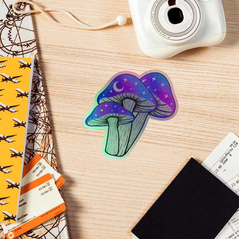 Galaxy Shrooms Holographic Sticker product image (8)