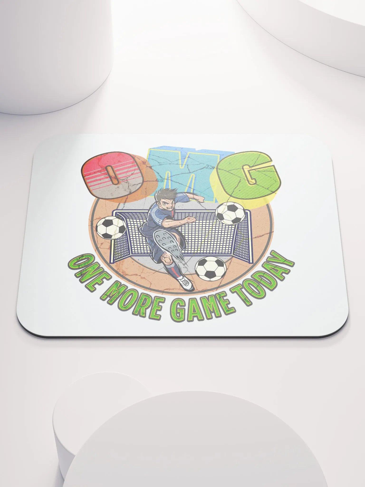 OMG One More Game Today Soccer Action Mouse Pad product image (2)