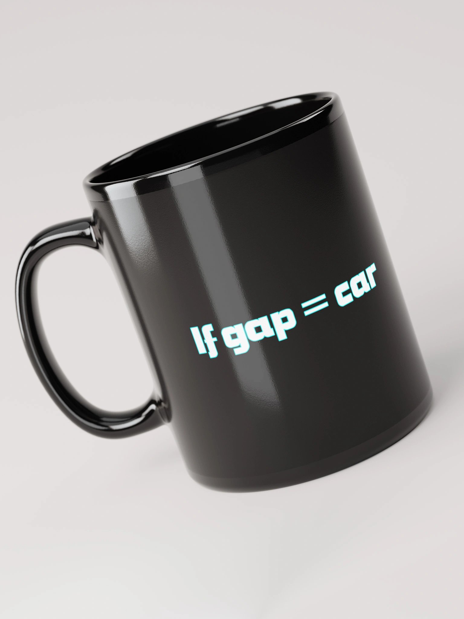 Cool Sheep Black Mug "If gap = car" product image (1)