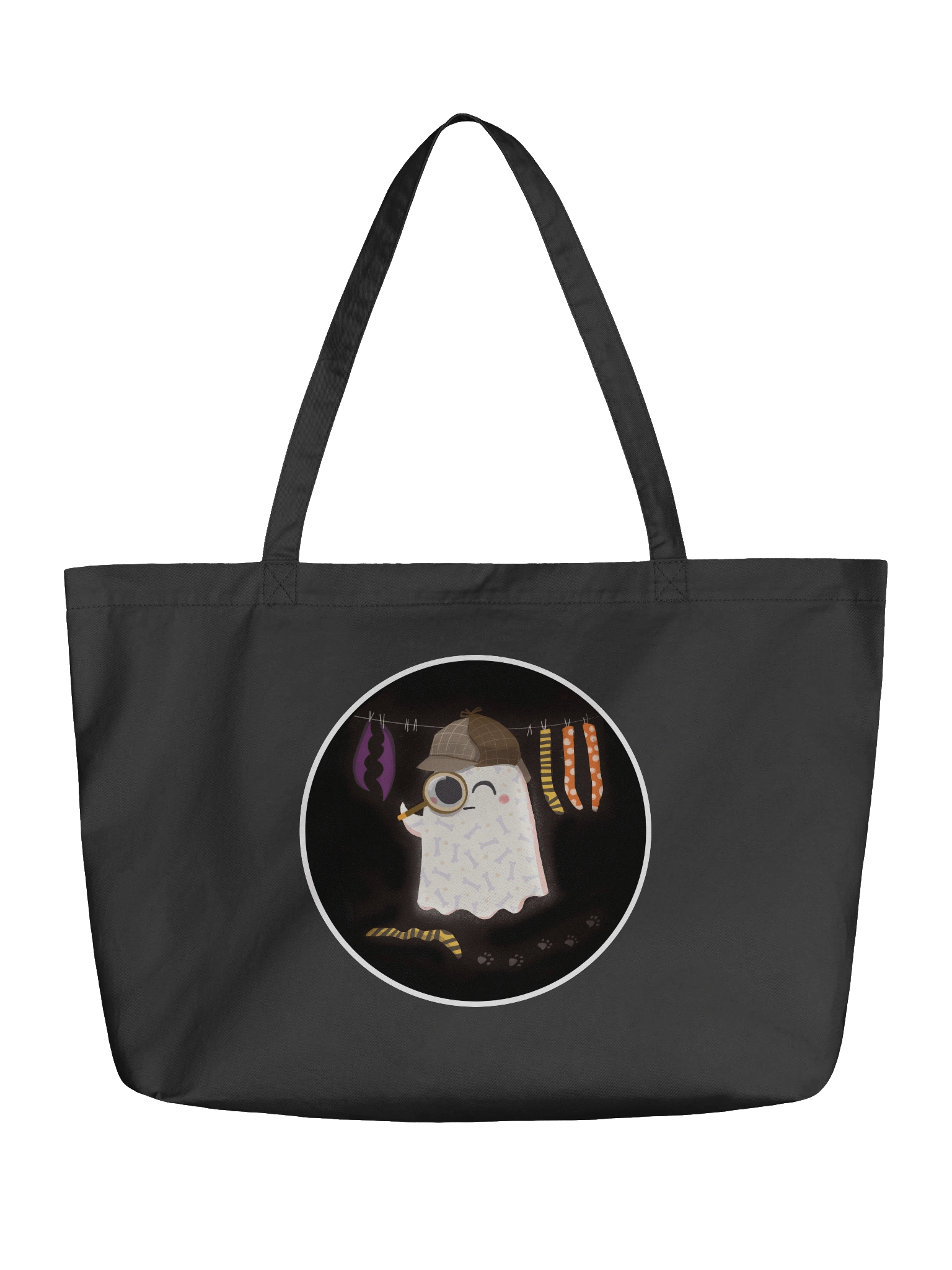 Little Ghost Sherlock Bones - Tote Bag product image (1)