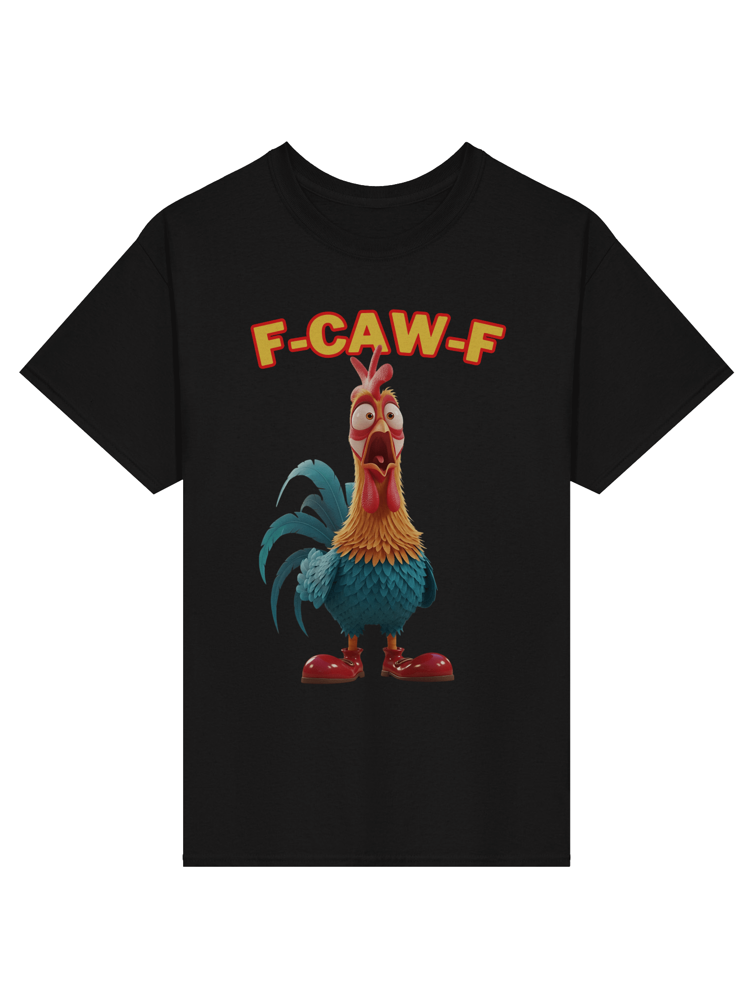 FUNNY ROOSTER T-SHIRT – BIG ROOSTER GRAPHIC TEE WITH “F-CAW-F” SLOGAN – FARM HUMOR SHIRT, GAG GIFT product image (5)