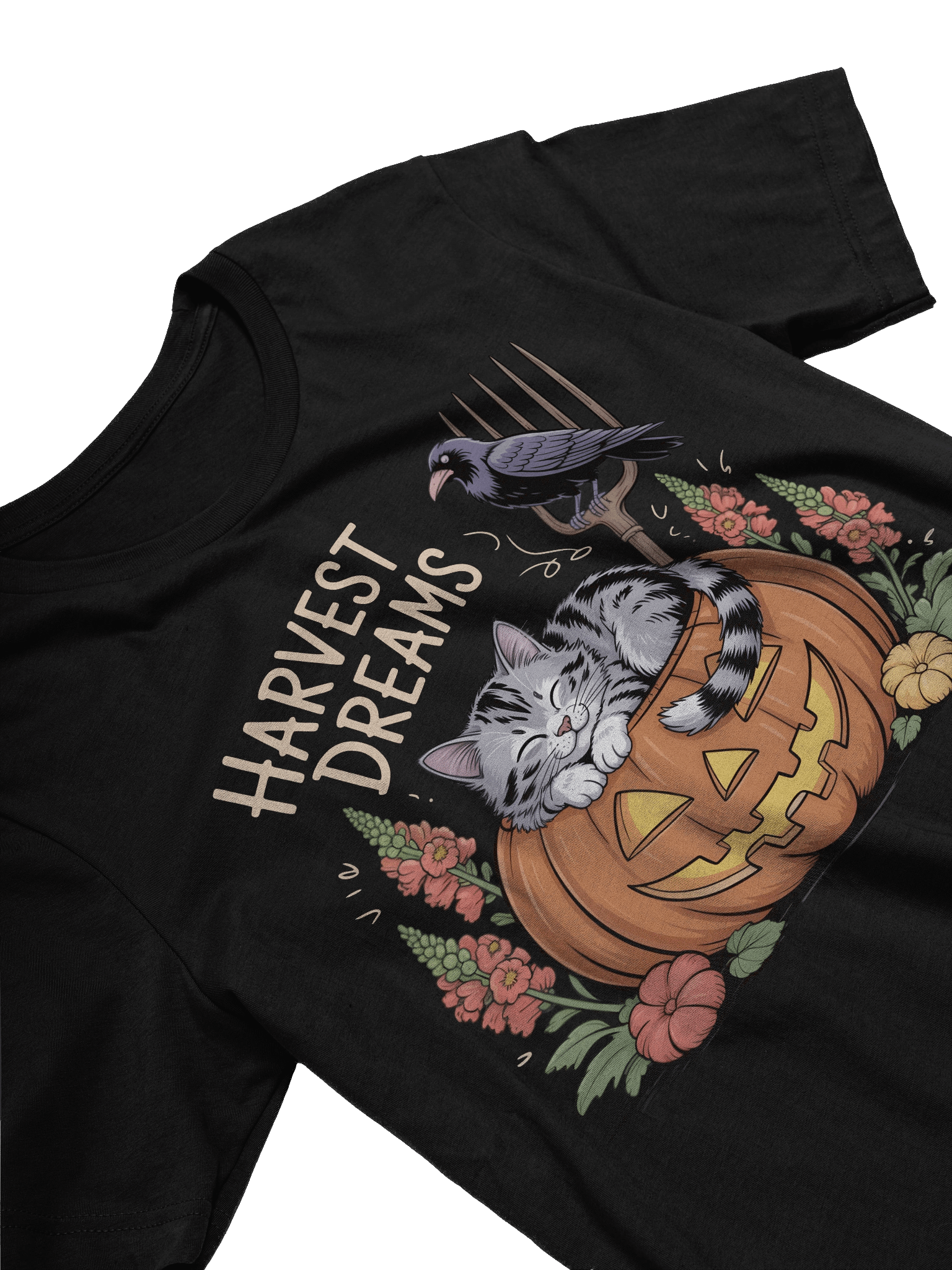 Harvest Dreams Cat in Pumpkin T-Shirt product image (6)