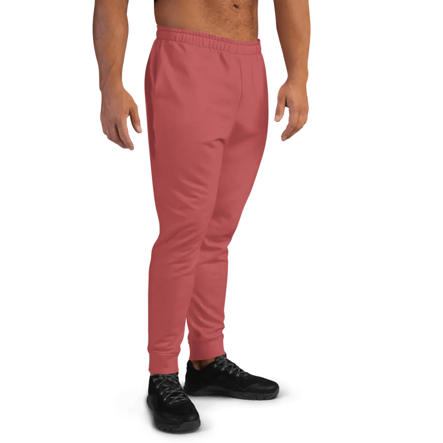 Plain Brick Red Soft Summer Recycled Polyester Premium Men's Joggers by Treasure Pie product image (8)