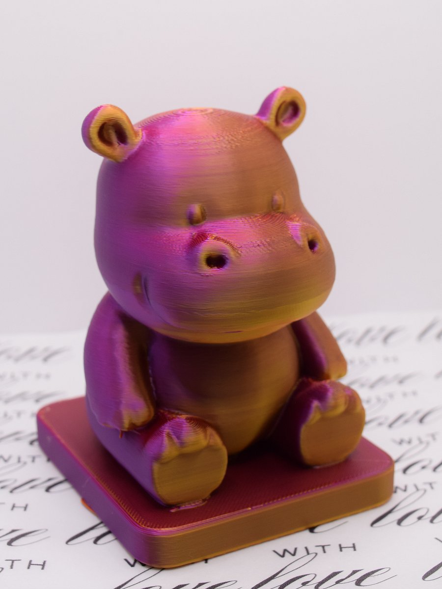 Golden Sitting Hippo — 3D Printed Trophy product image (5)