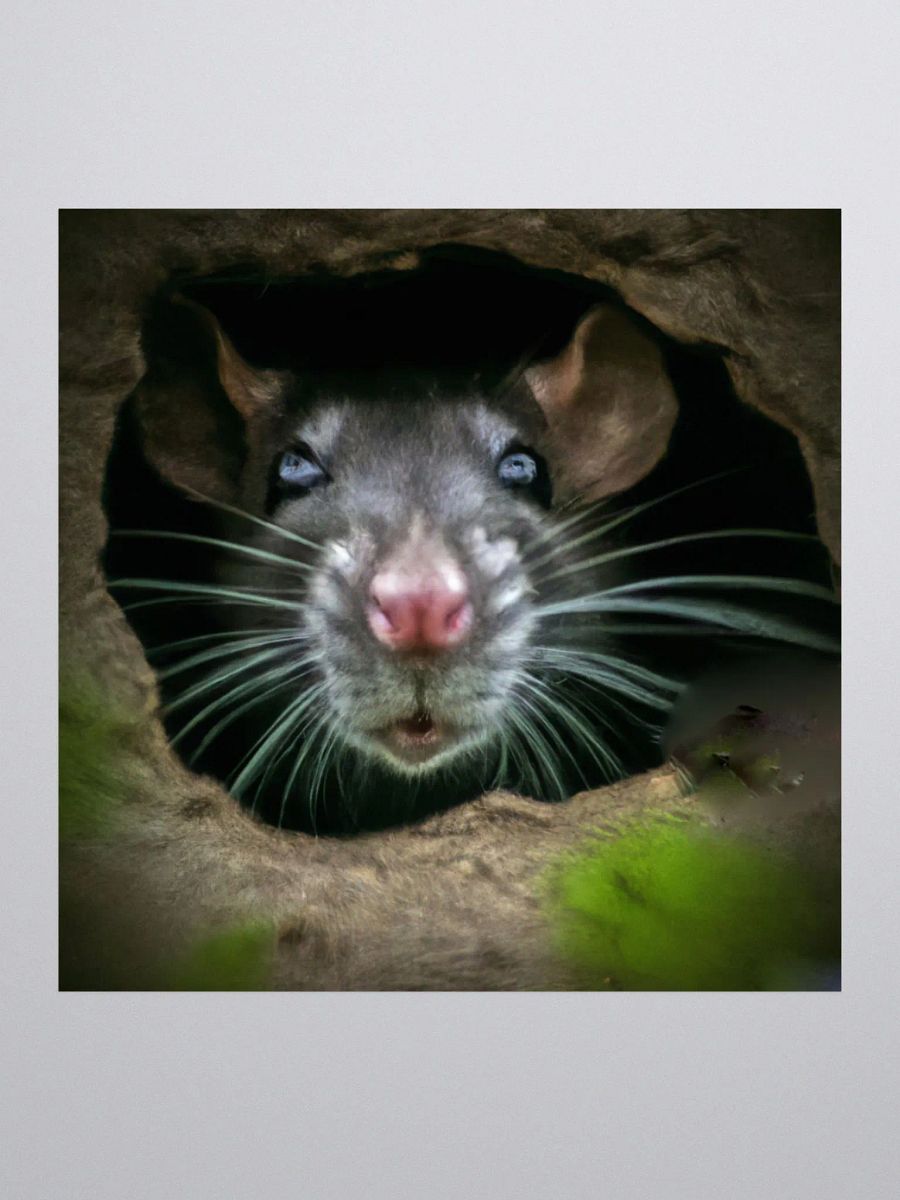 black rat in hole sticker product image (2)