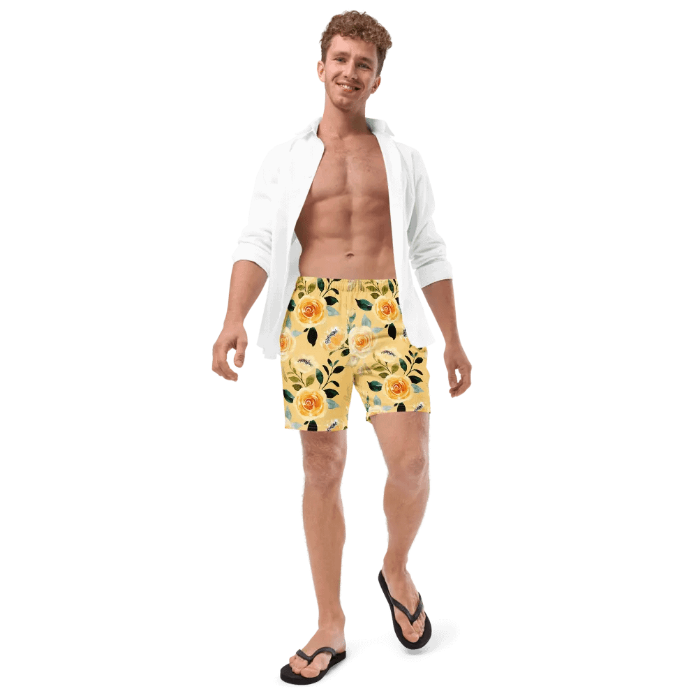 Yellow Rose Delight Mens Swimming Trunks product image (11)