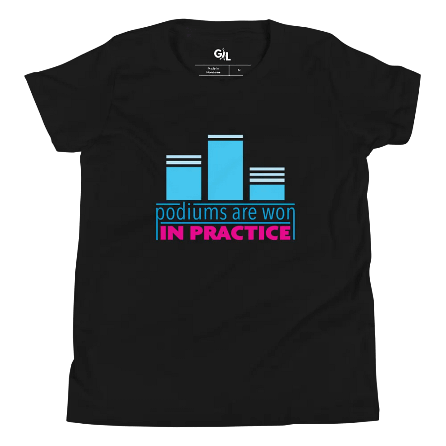 Podiums Are Won In Practice Kids Tee: Blue & Pink product image (1)