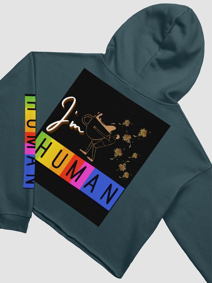 I'm Human: Funny Coffee Chaos Fleece Crop Hoodie product image (4)