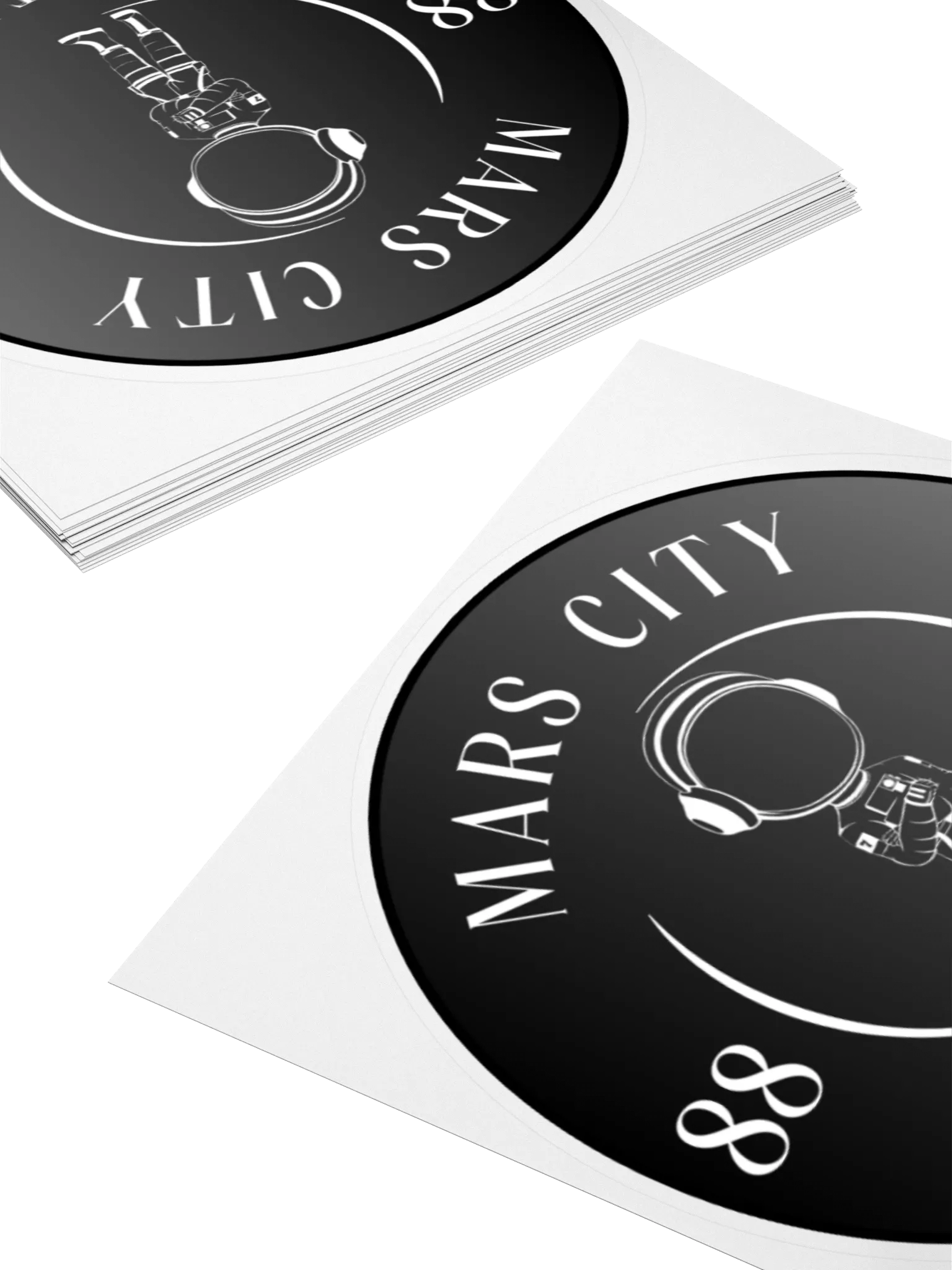 MARS CITY LIFESTYLE 8824 ASTRONAUT CIRCLE WITH BLACK BACKGROUND STICKER product image (4)