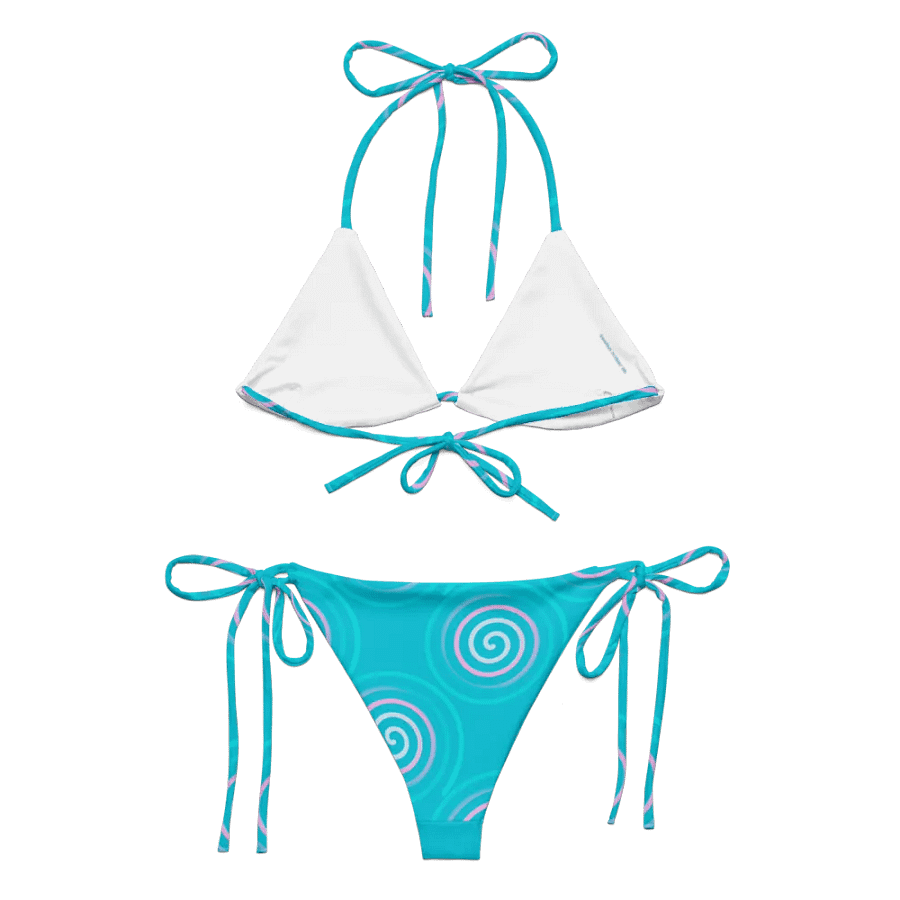 Beautiful Minimalist Ocean Swirl Pattern String Bikini product image (5)