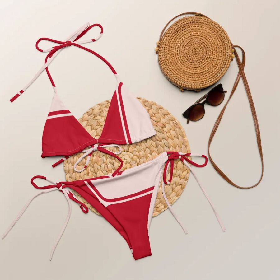 All-Over Print String Bikini - Stylish Red product image (8)