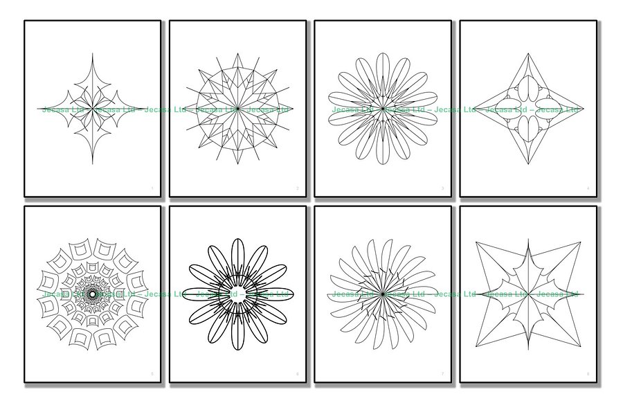 100 Geometric Mandala Coloring Pages | PDF | Digital File | Series GM2025 Vol. 1 product image (3)