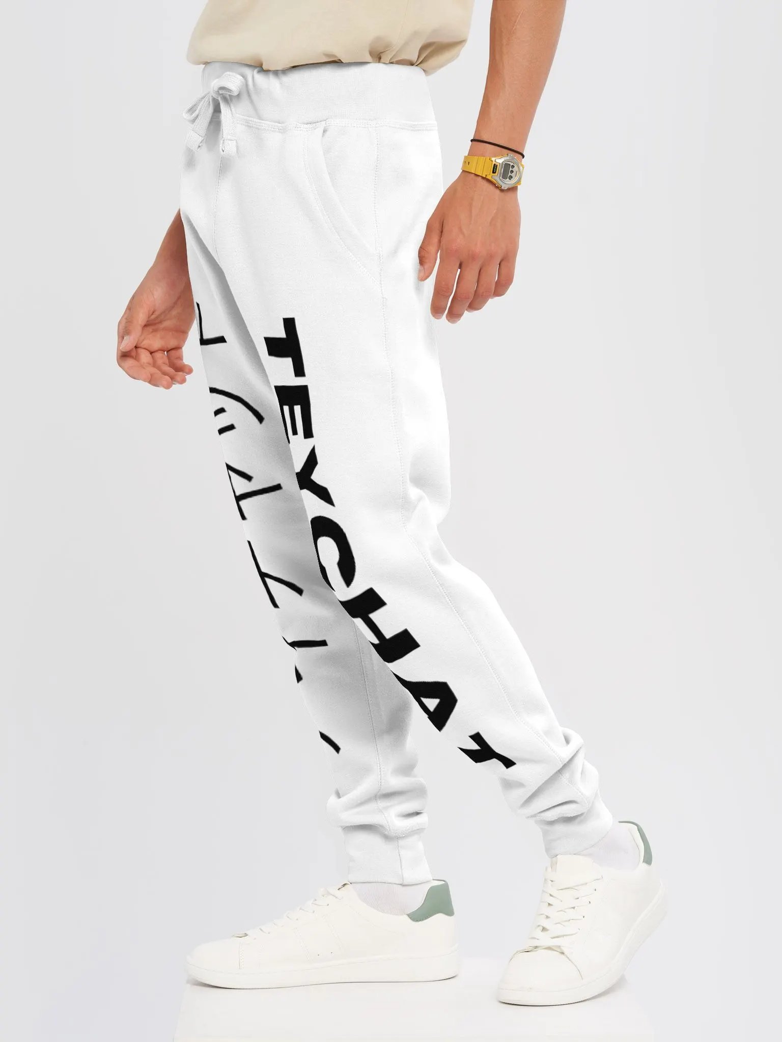 TeyChat White Casual Unisex Sweatpants product image (6)