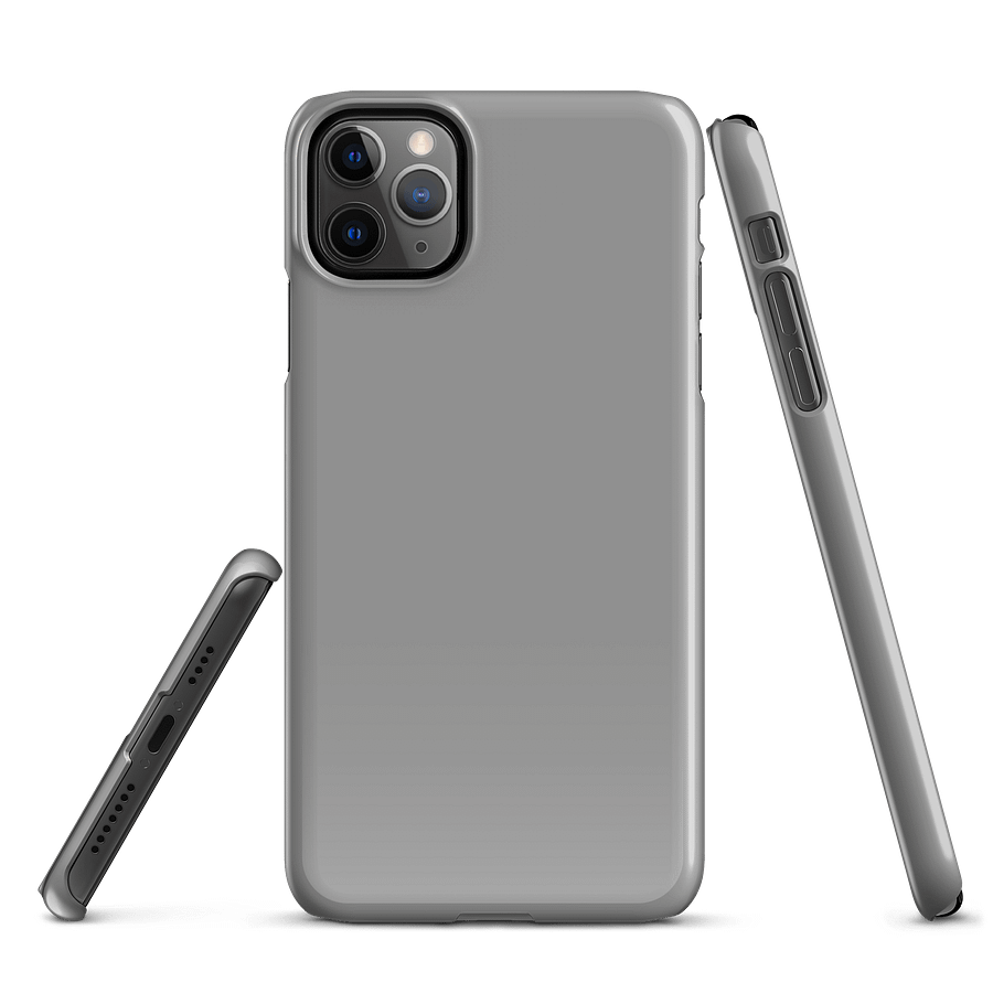 Medium Gray Solid Color iPhone® Glossy Snap Case product image (3)