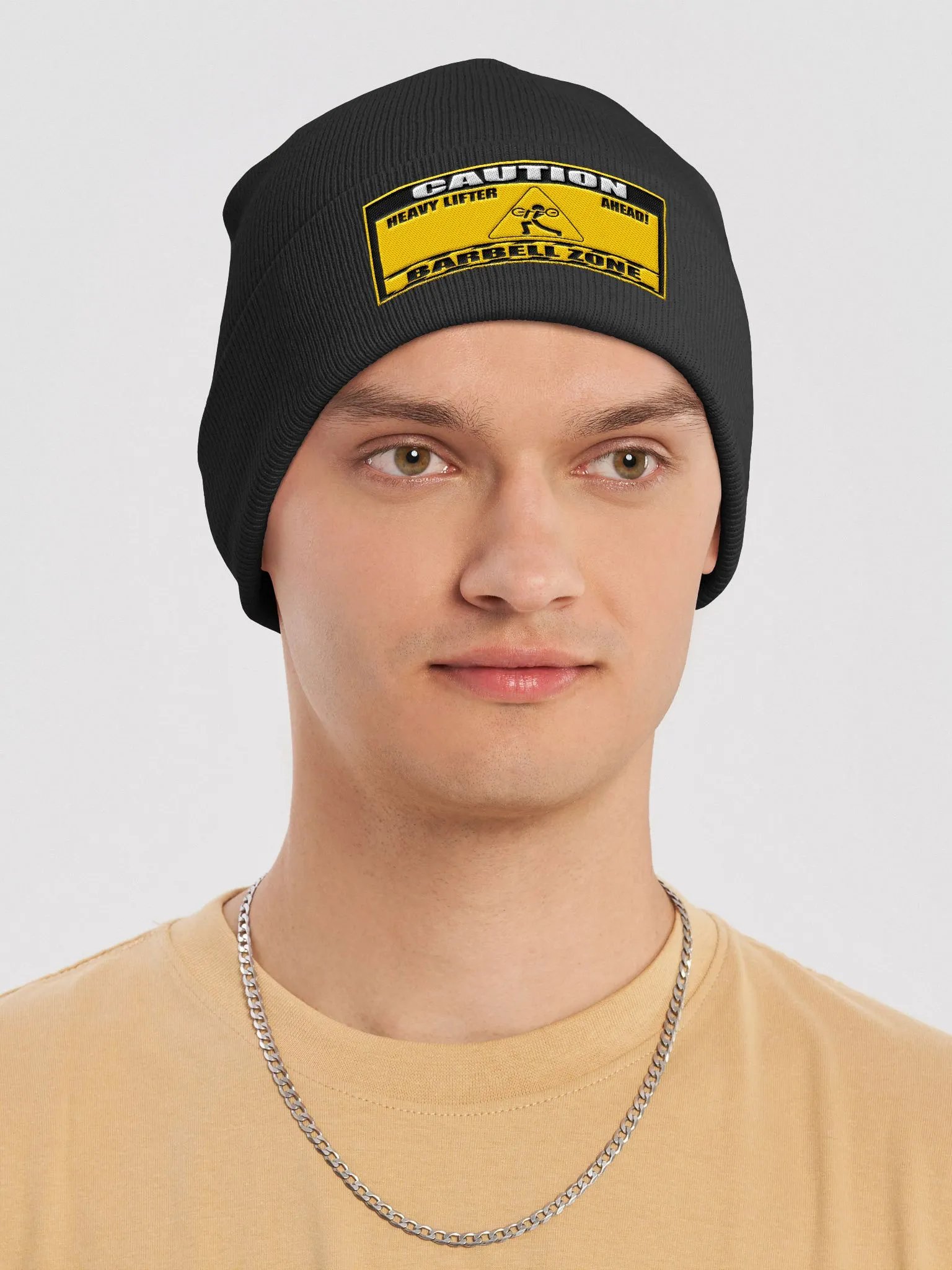 Caution Heavy Lifting Ahead Embroidered Beanie product image (4)