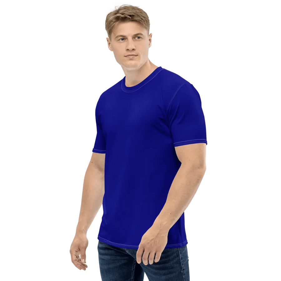 Plain Color Navy Blue T-Shirt product image (3)