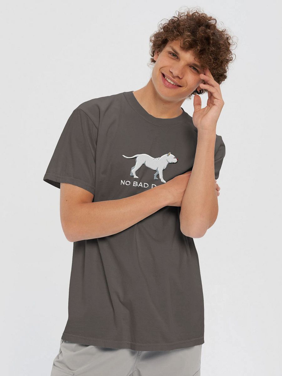 No Bad Dogs T-Shirt(Embroidered) of an American Bully(White) product image (29)