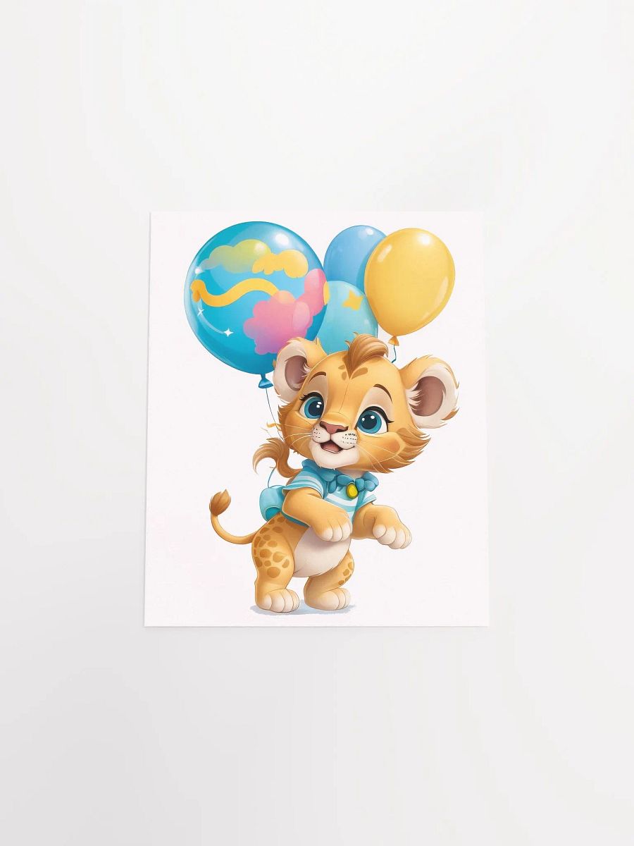 Cute Lion Cub - Poster - Nursery-Kids Room - Small-Standard Sizes - 8x10-11x14-12x16-16x20 Inches product image (14)