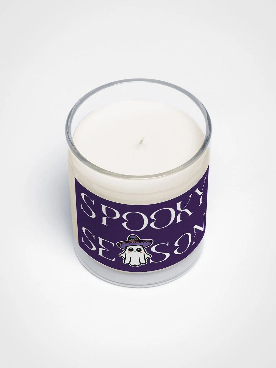 Spooky Season Sombrero Ghost Light Soy Wax Glass Jar Candle product image (3)