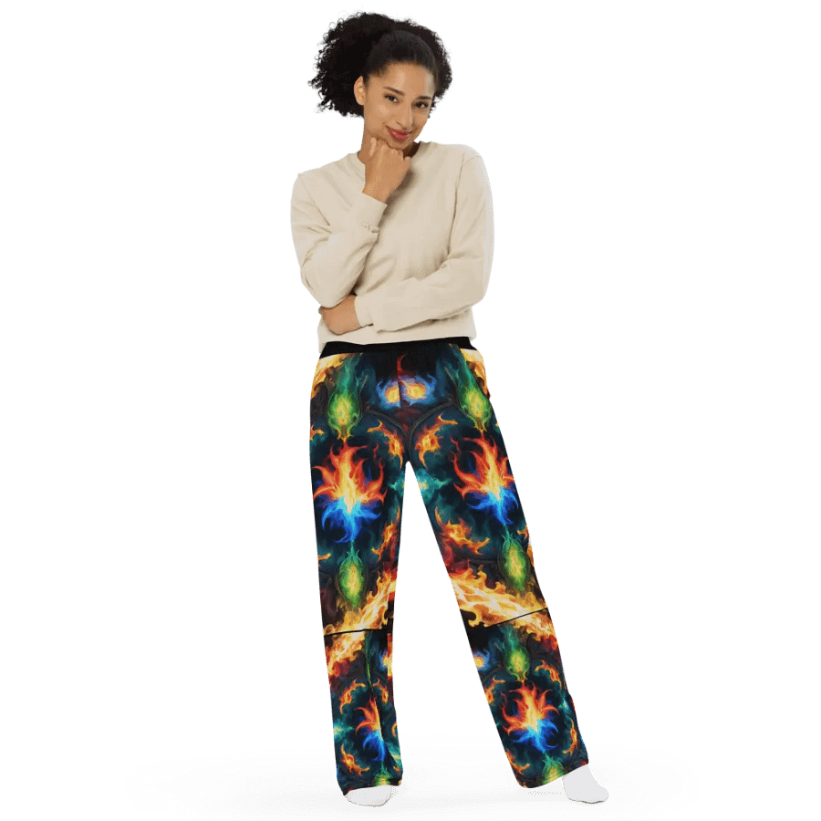 Inferno Blaze Unisex Wide-Leg Pants product image (11)