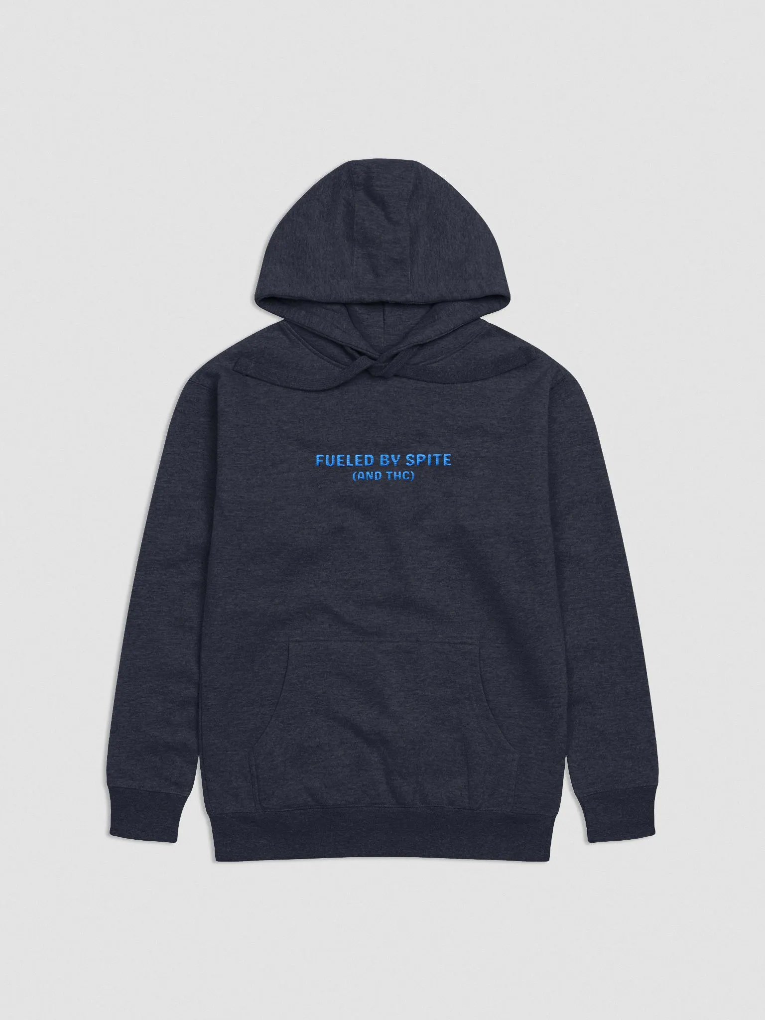 FUELED BY SPITE (aqua thread) embroidered heavyweight hoodie product image (1)