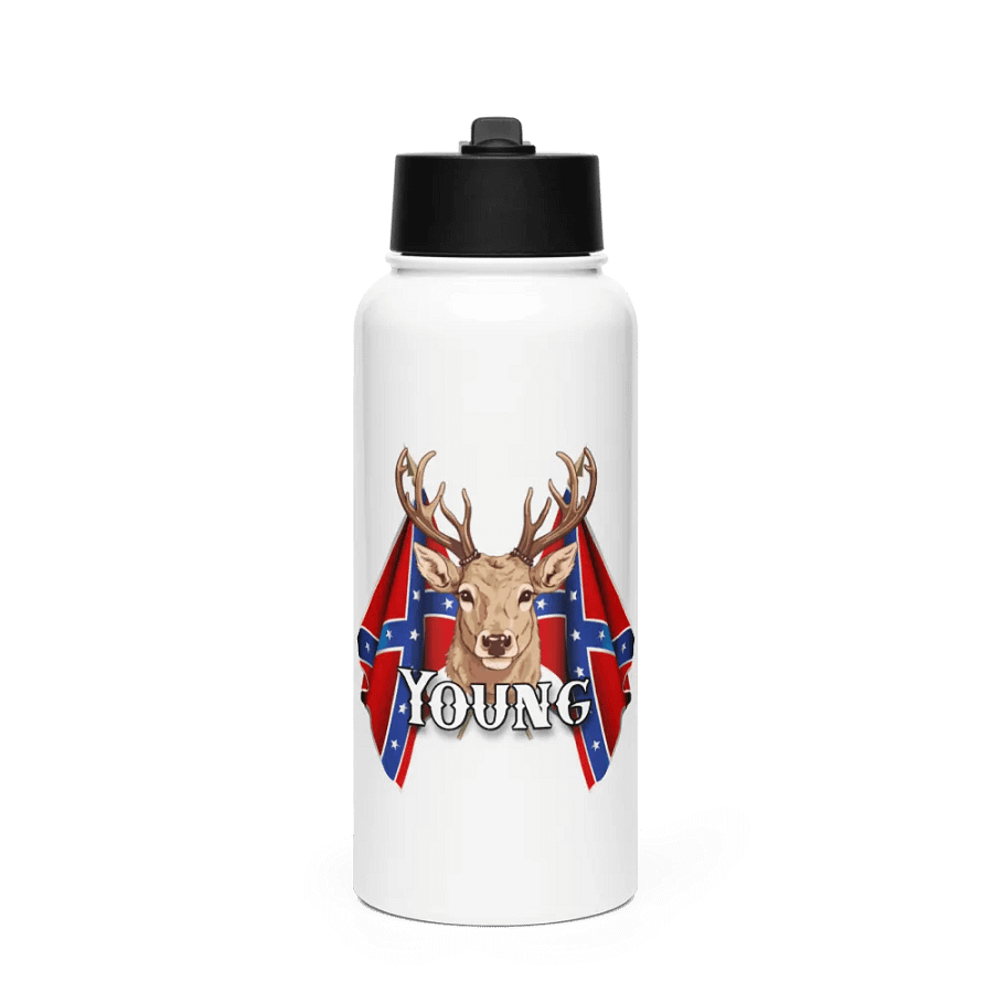 "Young" Last Name Rebel Redneck Deer - Stainless Steel Sports Water Bottle product image (1)