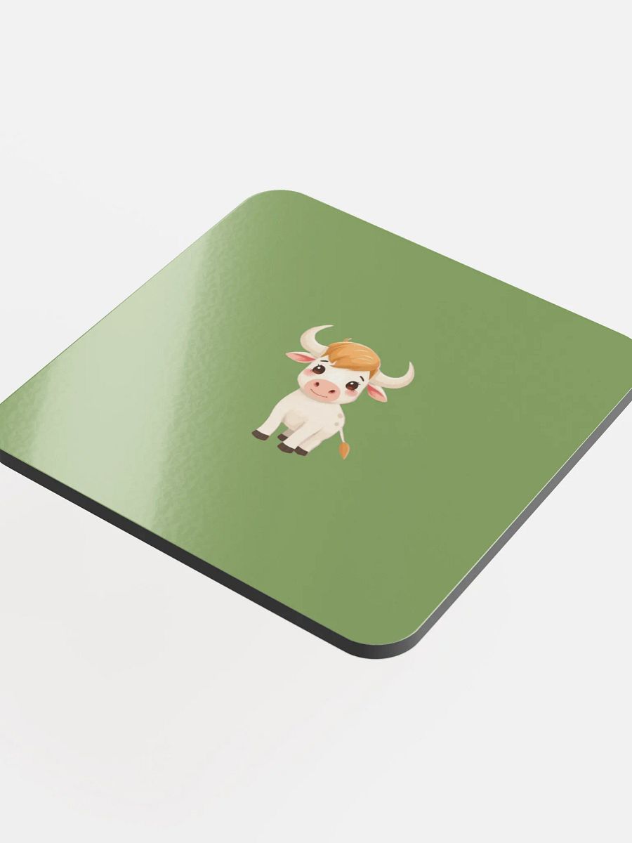 Charming Bull Glossed Cork Coaster product image (4)