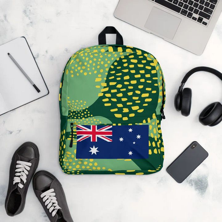 "Australia" Green and Gold Forever! Backpack product image (1)